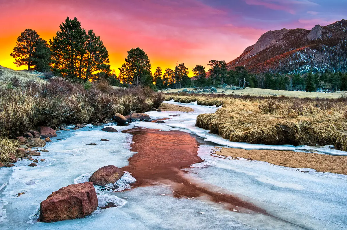 Sunrise on the Fall River in Horseshoe Park on a Rocky Mountain National Park Photo Tour